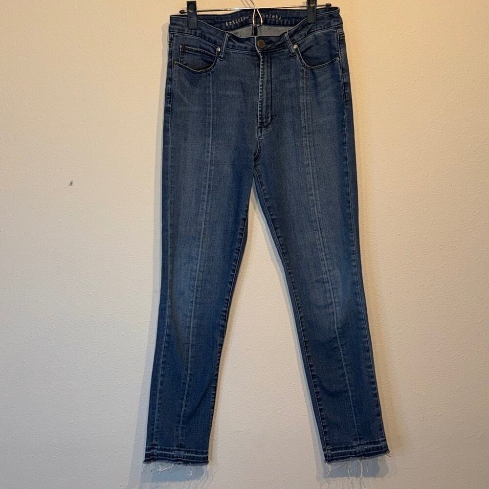 Articles of Society jeans released hem denim vertical seamed  Sz 30 US 10 - Picture 2 of 12